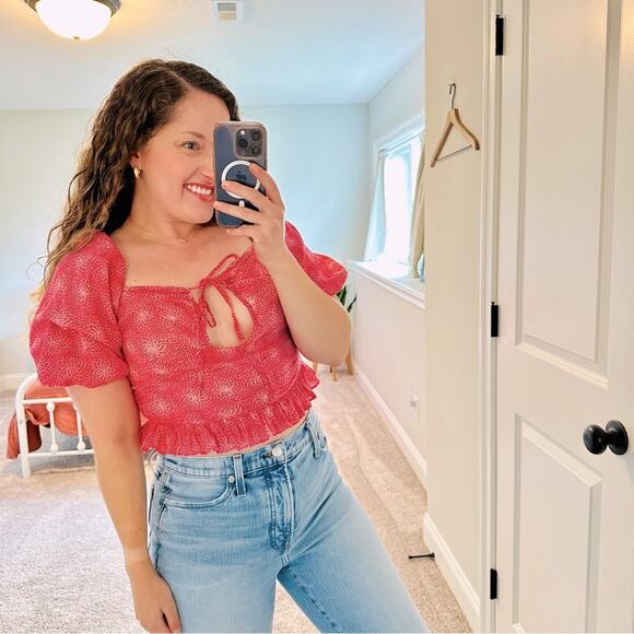Tuckernuck Banjanan Pink Cropped Top Small - Picture 1 of 9